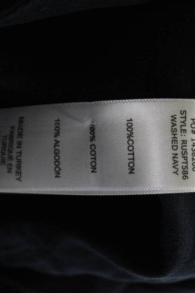 Frame Unisex Cropped Cargo Pants Dark Blue Cotton Button Size 26