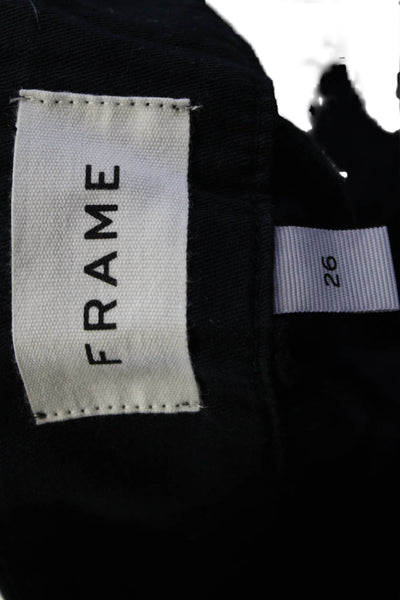 Frame Unisex Cropped Cargo Pants Dark Blue Cotton Button Size 26