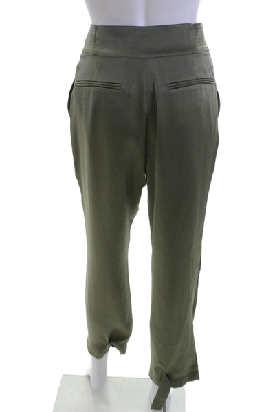 Ramy Brook Womens Ankle Jogger Pants Army Green Drawstring Polyester Size 2