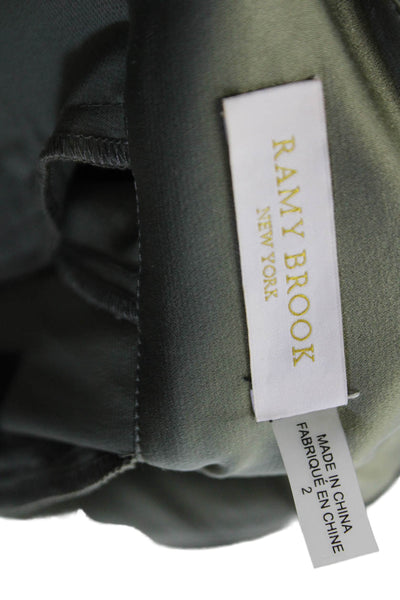 Ramy Brook Womens Ankle Jogger Pants Army Green Drawstring Polyester Size 2