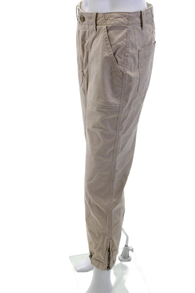 Banana Republic Womens Cropped Jogger Khakis Beige Button Size 4