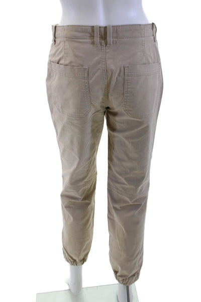 Banana Republic Womens Cropped Jogger Khakis Beige Button Size 4