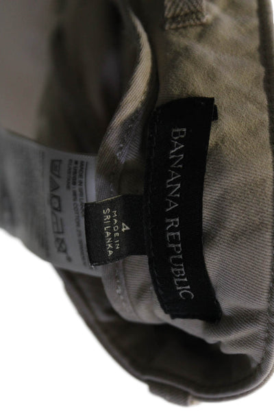 Banana Republic Womens Cropped Jogger Khakis Beige Button Size 4