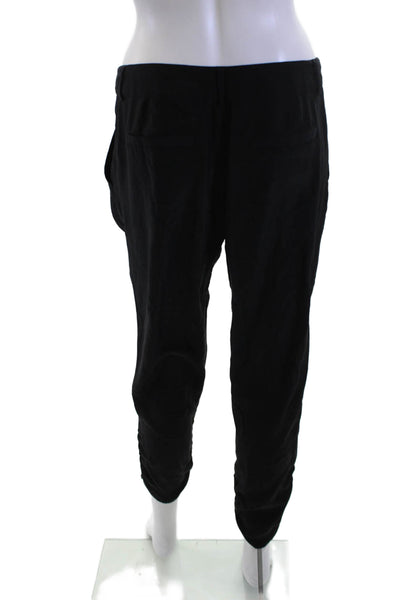 Parker Women Cropped Harem Silk Pants Black Button Inseam 24 Size 2