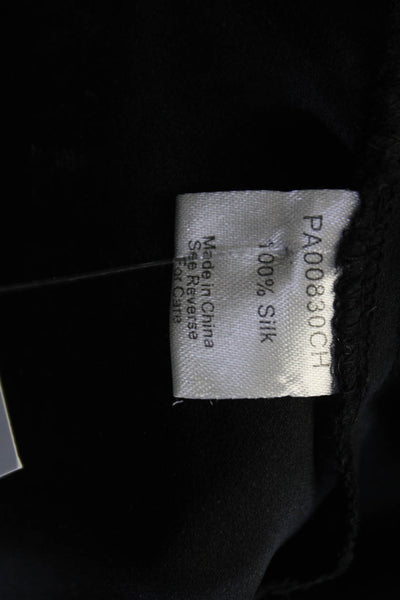 Parker Women Cropped Harem Silk Pants Black Button Inseam 24 Size 2