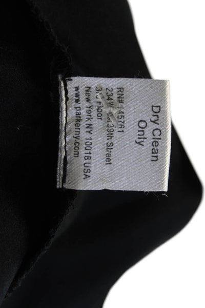Parker Women Cropped Harem Silk Pants Black Button Inseam 24 Size 2