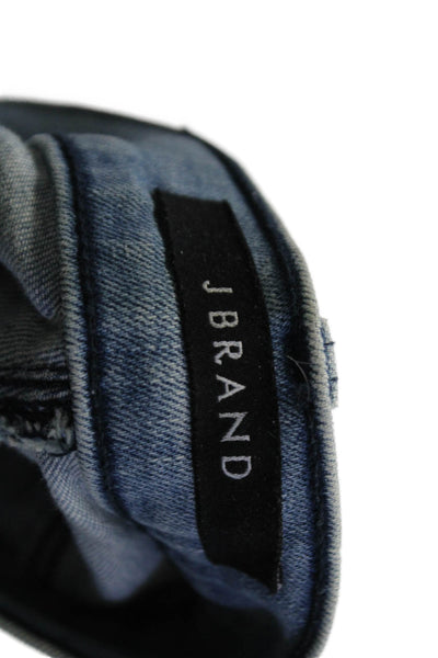 J Brand Womens Cropped Skinny Jeans Blue Mid Rise Button 25 Inseam Size 24