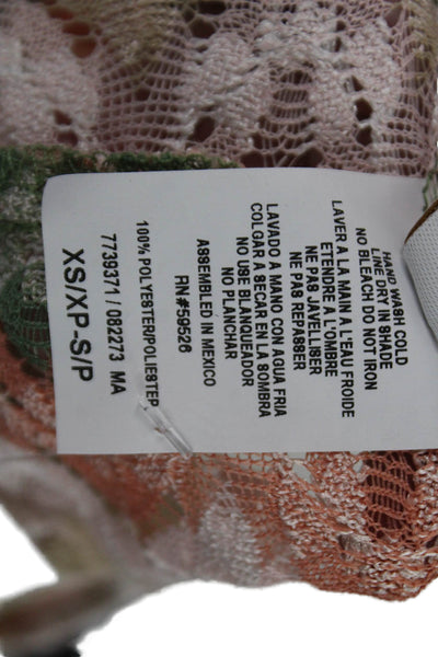 Becca Women Mini Kaftan Dress Green V-Neck Knee Length Size XS
