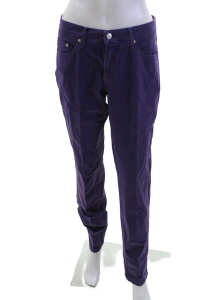 Fabrizio Gianni Jeans Women Chino Pants Purple Button 34 Inseam Size 6