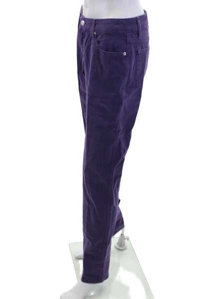 Fabrizio Gianni Jeans Women Chino Pants Purple Button 34 Inseam Size 6