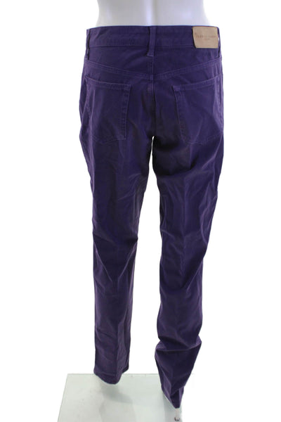 Fabrizio Gianni Jeans Women Chino Pants Purple Button 34 Inseam Size 6