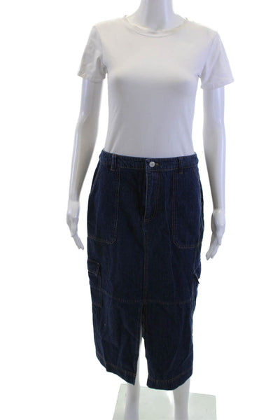 Rails Womens Cargo Maxi Skirt Dark Blue 100% Cotton Size 6
