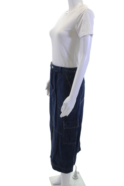 Rails Womens Cargo Maxi Skirt Dark Blue 100% Cotton Size 6