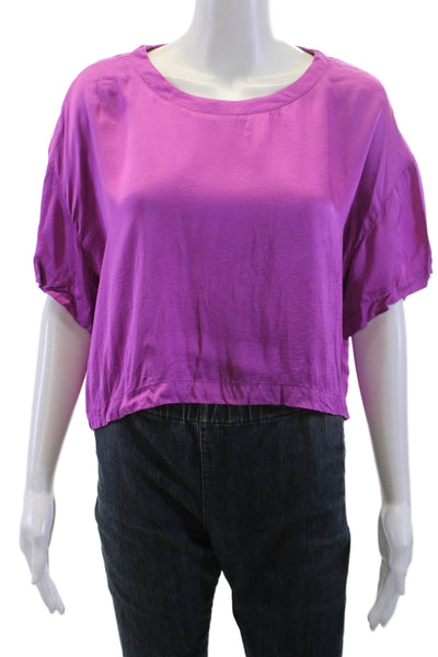 Stillwater Womens Cropped Purple Viscose Bohemian Blouse Size XS