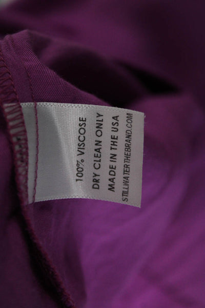 Stillwater Womens Cropped Purple Viscose Bohemian Blouse Size XS