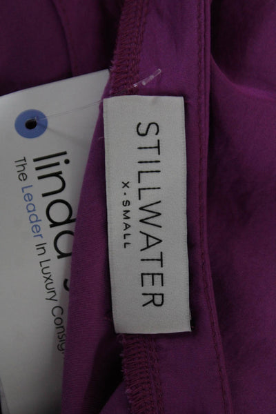 Stillwater Womens Cropped Purple Viscose Bohemian Blouse Size XS