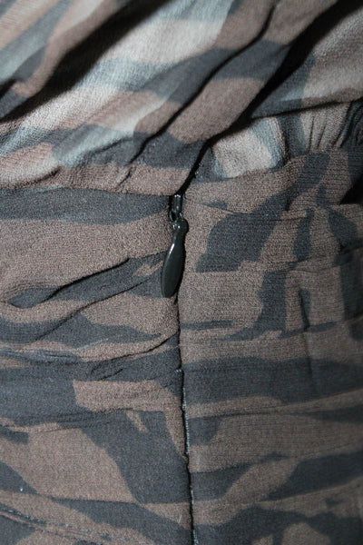 Ba&Sh Womens Wrap Dress Black Animal Print V Neck Long Sleeve Short Size 1