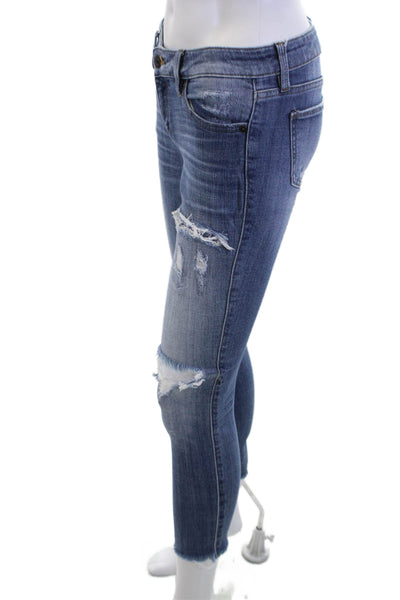 Eunina Women Ankle Skinny Jeans Blue Low Rise Grunge Size 1