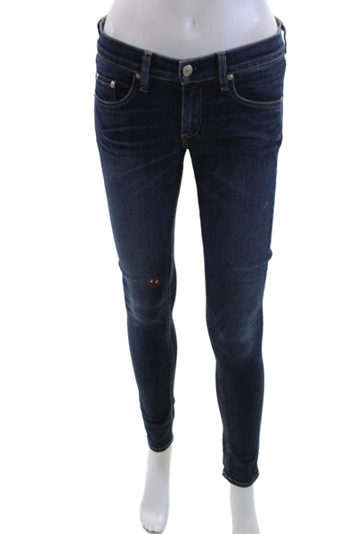 Rag & Bone Jean Women Dark Blue Skinny Ankle Low Rise Jeans Size 25