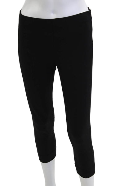 Nina Bauer Women Ankle Cropped Black Viscose Classic Pants Zip Inseam 21 Size S