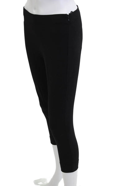 Nina Bauer Women Ankle Cropped Black Viscose Classic Pants Zip Inseam 21 Size S
