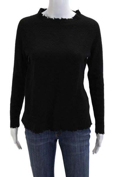 Minnie Rose Women Black 100% Cashmere Pullover Crew Neck Long Sleeve Size XS