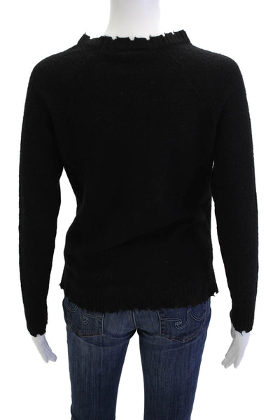 Minnie Rose Women Black 100% Cashmere Pullover Crew Neck Long Sleeve Size XS