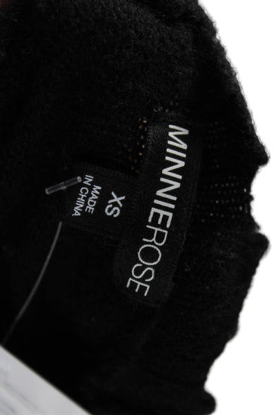 Minnie Rose Women Black 100% Cashmere Pullover Crew Neck Long Sleeve Size XS