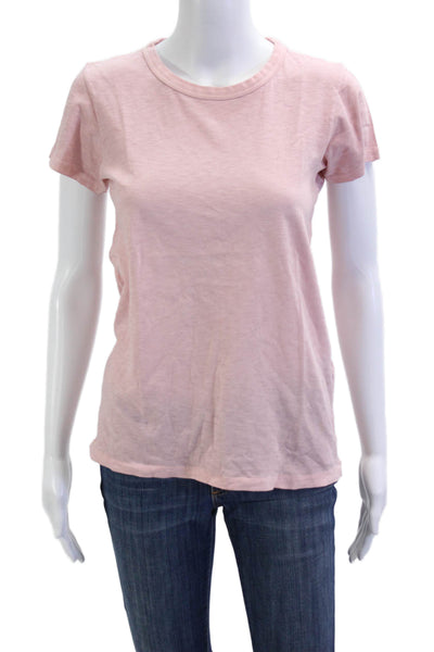 Rag & Bone Jean Womens Pink Pima Cotton Crew Short-Sleeve Tee Size XS Petite