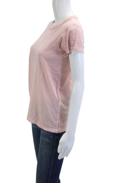 Rag & Bone Jean Womens Pink Pima Cotton Crew Short-Sleeve Tee Size XS Petite