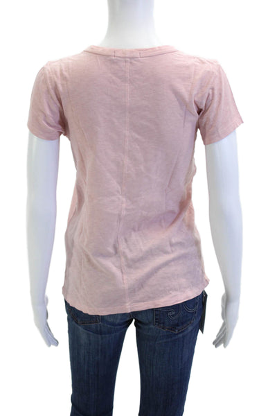 Rag & Bone Jean Womens Pink Pima Cotton Crew Short-Sleeve Tee Size XS Petite