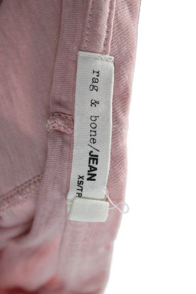 Rag & Bone Jean Womens Pink Pima Cotton Crew Short-Sleeve Tee Size XS Petite