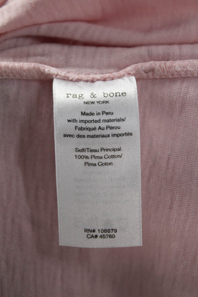 Rag & Bone Jean Womens Pink Pima Cotton Crew Short-Sleeve Tee Size XS Petite
