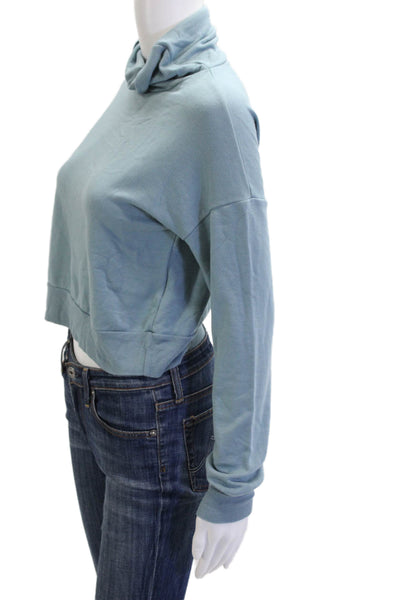 Beyond Yoga Womens Pullover Sweatshirt Light Blue Mock Neck Long Sleeve Size XS