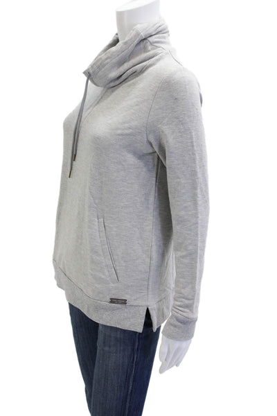 Noel Asmar Women Pullover Sweatshirt Gray High Neck Long Sleeve Size XS