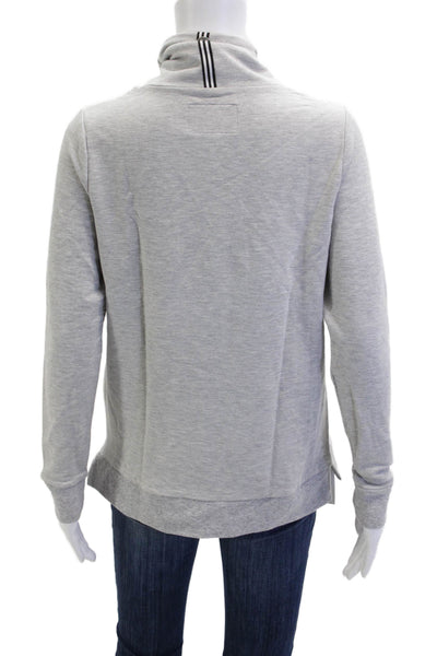 Noel Asmar Women Pullover Sweatshirt Gray High Neck Long Sleeve Size XS