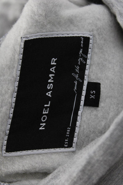 Noel Asmar Women Pullover Sweatshirt Gray High Neck Long Sleeve Size XS