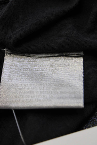 Nicole Farhi Womens Basic Black Cotton Crew Neck Short Sleeve T-Shirt Size M