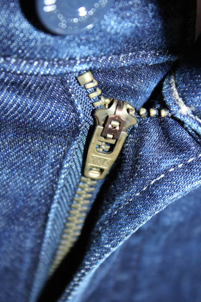 Mother Women Dark Blue Cropped Straight Mid Rise Jeans Inseam 28 Size 24
