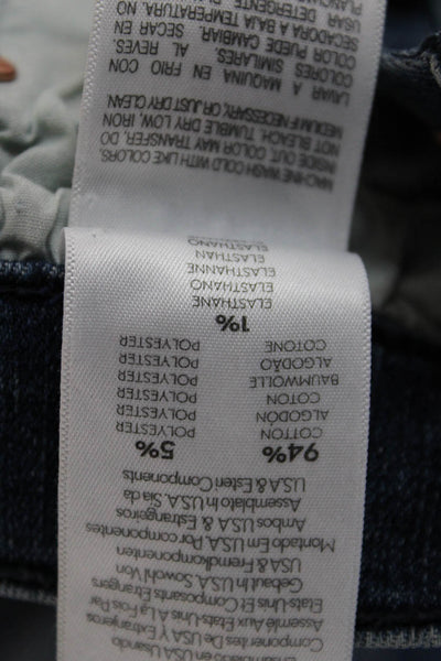 Mother Womens Cropped Straight Ankle Jeans Dark Blue Size 24
