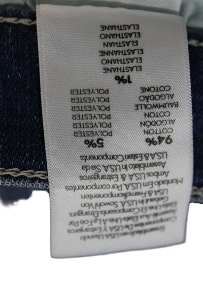 Mother Womens Ankle Cropped Skinny Jeans Blue Mid Rise Size 24
