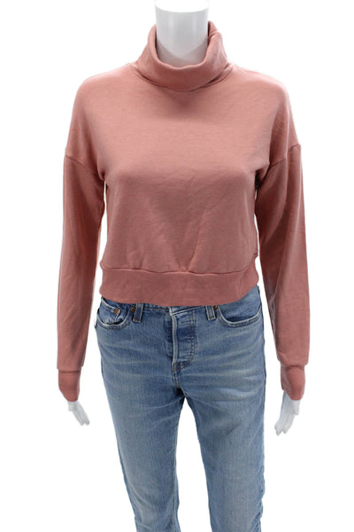Beyond Yoga Women Cropped Turtleneck Hoodie Pink Size XS