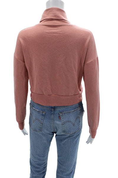 Beyond Yoga Women Cropped Turtleneck Hoodie Pink Size XS