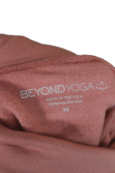Beyond Yoga Women Cropped Turtleneck Hoodie Pink Size XS