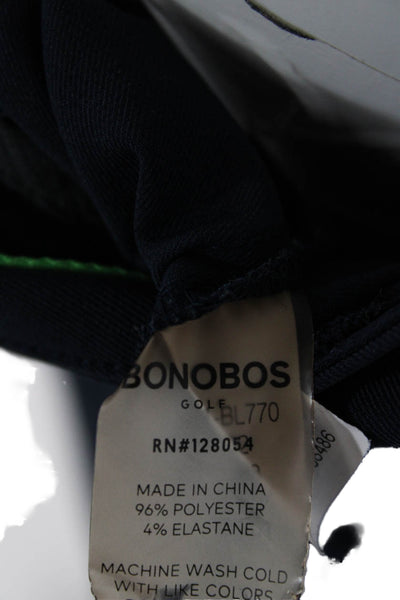 Bonobos Mens Chino Dress Pants Dark Blue Solid Polyester Size 32