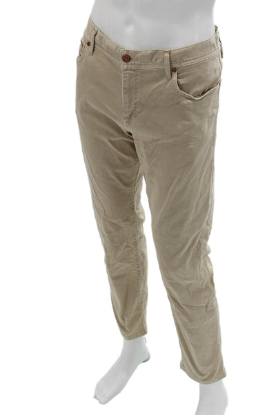 Alberto Mens Beige Chinos Cotton Stretch Button Size 34