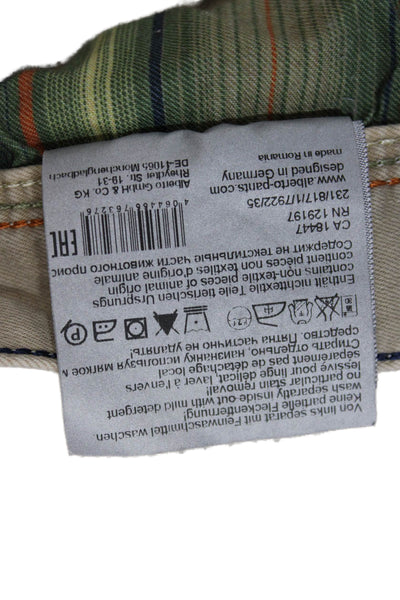 Alberto Mens Beige Chinos Cotton Stretch Button Size 34