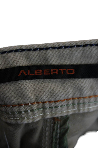 Alberto Mens Beige Chinos Cotton Stretch Button Size 34