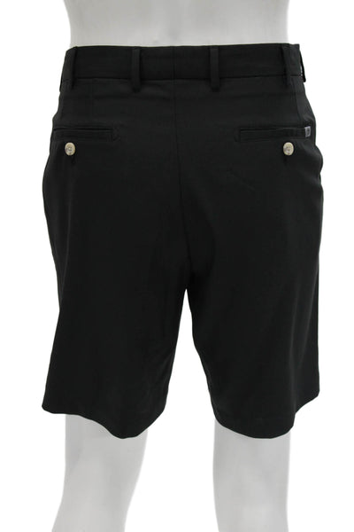 Peter Millar Mens Chino Shorts Black Button Polyester Size 33