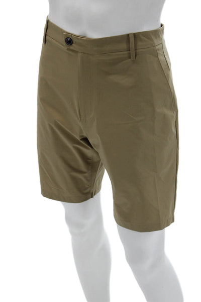7 For All Mankind Mens Chino Shorts Tan Polyester Size 33